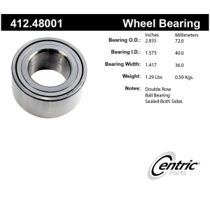 Centric Premium™ Front Passenger Side Double Row Wheel Bearing for Suzuki - 412.48001