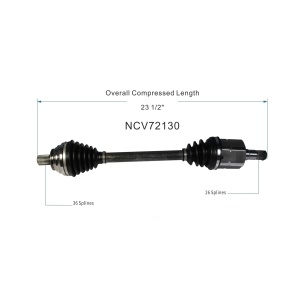 GSP North America Front Driver Side CV Axle Assembly for 2014 Volkswagen Passat - NCV72130