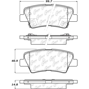 Centric Premium Ceramic Rear Disc Brake Pads for 2016 Kia Cadenza - 301.18130