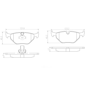 brembo Premium Ceramic Rear Disc Brake Pads for 2001 BMW 530i - P06023N