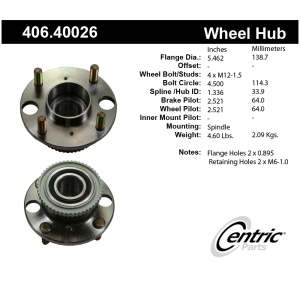 Centric Premium™ Wheel Bearing And Hub Assembly for 1987 Acura Legend - 406.40026
