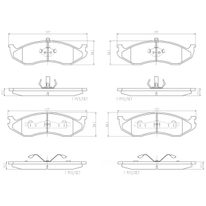 brembo Premium Ceramic Front Disc Brake Pads for 1992 Chevrolet G20 - P37004N