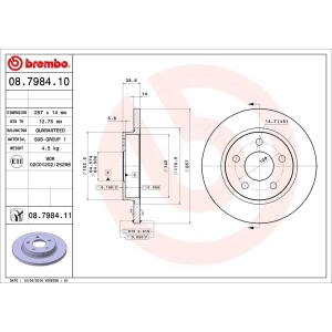 brembo UV Coated Series Rear Brake Rotor for 2005 Mercury Sable - 08.7984.11