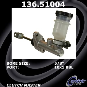 Centric Premium Clutch Master Cylinder for 2000 Hyundai Accent - 136.51004