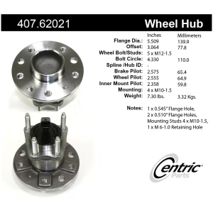 Centric Premium™ Hub And Bearing Assembly; With Integral Abs for 2008 Saturn Astra - 407.62021