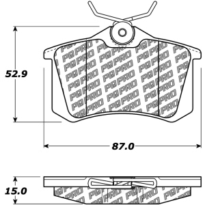 Centric Posi Quiet Pro™ Semi-Metallic Rear Disc Brake Pads for 1994 Volkswagen Corrado - 500.03400