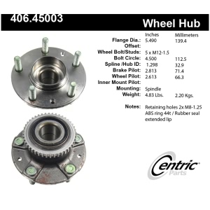 Centric Premium™ Wheel Bearing And Hub Assembly for 2002 Mazda 626 - 406.45003