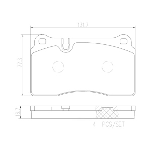 brembo Premium Ceramic Rear Disc Brake Pads for 2016 Chevrolet Corvette - P85110N