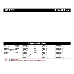 Centric Posi Quiet™ Loaded Brake Caliper for 2010 Cadillac STS - 142.62207