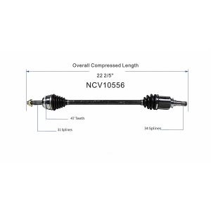GSP North America Front Passenger Side CV Axle Assembly for Saturn SW1 - NCV10556