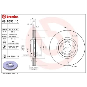 brembo UV Coated Series Vented Front Brake Rotor for Hyundai - 09.B550.11