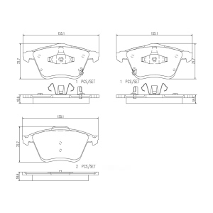 brembo Premium Ceramic Front Disc Brake Pads for Mazda - P49038N