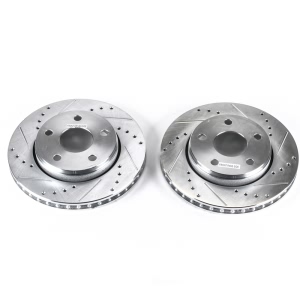 Power Stop PowerStop Evolution Performance Drilled, Slotted& Plated Brake Rotor Pair for 2009 Jeep Wrangler - AR8780XPR