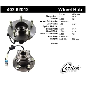 Centric Premium™ Wheel Bearing And Hub Assembly for 2006 Chevrolet Equinox - 402.62012