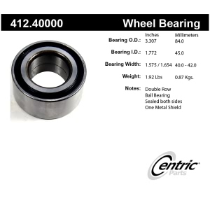 Centric Premium™ Front Driver Side Double Row Wheel Bearing for 2000 Acura TL - 412.40000