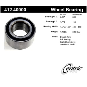 Centric Premium™ Front Driver Side Double Row Wheel Bearing for 2000 Honda Accord - 412.40000