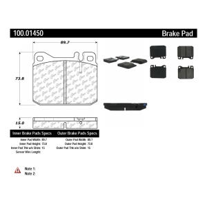 Centric Formula 100 Series™ OEM Brake Pads for Mercedes-Benz 300CD - 100.01450