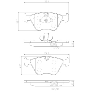 brembo Premium Ceramic Front Disc Brake Pads for 2007 BMW X3 - P06043N