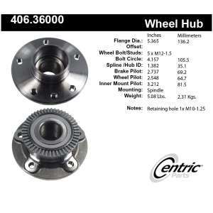 Centric Premium™ Wheel Bearing And Hub Assembly for 1997 Cadillac Catera - 406.36000