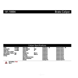 Centric Semi-Loaded Brake Caliper for Peugeot - 141.10004