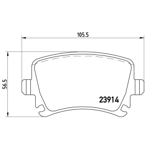 brembo Premium Low-Met OE Equivalent Rear Brake Pads for Volkswagen Rabbit - P85073