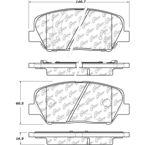 Centric Posi Quiet™ Ceramic Front Disc Brake Pads for Hyundai Veloster - 105.16750