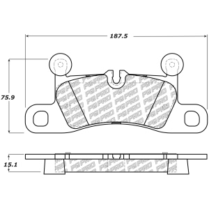 Centric Posi Quiet Pro™ Semi-Metallic Rear Disc Brake Pads for 2020 Porsche Cayenne - 500.16550