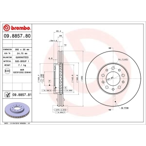 brembo UV Coated Series Vented Front Brake Rotor for 1999 Ford Windstar - 09.8857.81