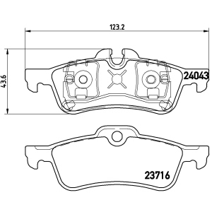 brembo Premium Low-Met OE Equivalent Rear Brake Pads for 2004 Mini Cooper - P06032