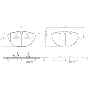 brembo Premium Ceramic Front Disc Brake Pads for 2005 BMW X5 - P06028N
