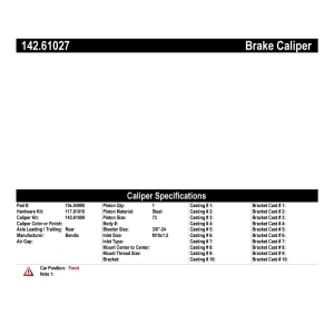 Centric Posi Quiet™ Loaded Brake Caliper for Ford LTD Crown Victoria - 142.61027