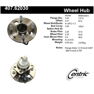 Centric Premium™ Wheel Bearing And Hub Assembly for 1998 Saturn SW1 - 407.62030