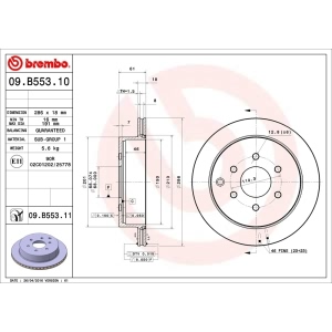 brembo UV Coated Series Vented Rear Brake Rotor for Nissan Xterra - 09.B553.11