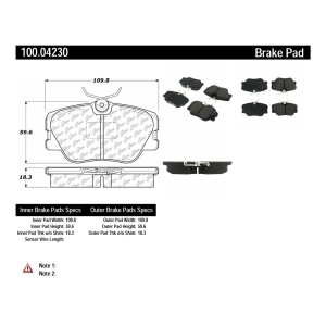 Centric Formula 100 Series™ OEM Brake Pads for 1995 Mercedes-Benz E300 - 100.04230