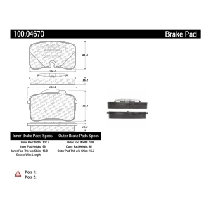 Centric Formula 100 Series™ OEM Brake Pads for Audi V8 Quattro - 100.04670