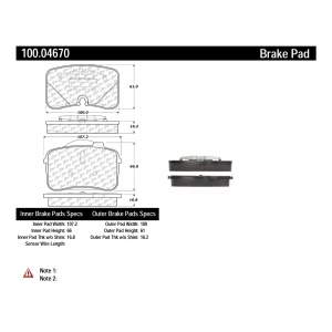 Centric Formula 100 Series™ OEM Brake Pads for 1993 Audi V8 Quattro - 100.04670