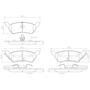 brembo Premium Ceramic Rear Disc Brake Pads for Chrysler - P11014N