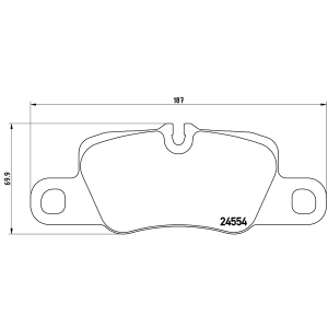 brembo Premium Low-Met OE Equivalent Rear Brake Pads for 2014 Porsche Panamera - P65020