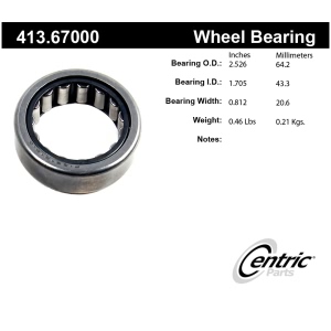 Centric Premium™ Rear Driver Side Wheel Bearing for 2008 Chrysler Aspen - 413.67000