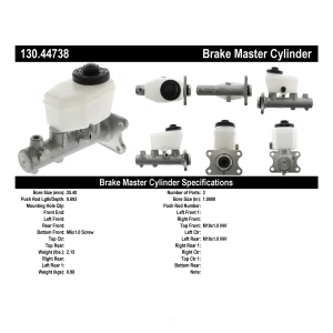 Centric Premium Brake Master Cylinder for 1992 Toyota Supra - 130.44738