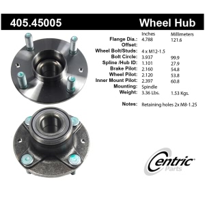 Centric Premium™ Wheel Bearing And Hub Assembly for 2005 Mazda Miata - 405.45005