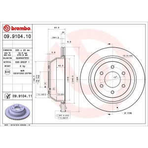 brembo UV Coated Series Vented Rear Brake Rotor for 2006 Chevrolet Trailblazer EXT - 09.9104.11