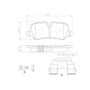 brembo Premium Ceramic Rear Disc Brake Pads for 2007 Land Rover Range Rover - P44013N