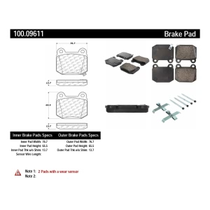 Centric Formula 100 Series™ OEM Brake Pads for 2003 Mitsubishi Lancer - 100.09611