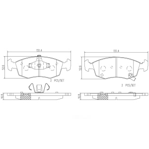 brembo Premium Ceramic Front Disc Brake Pads for 2012 Fiat 500 - P23168N