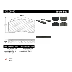 Centric Formula 100 Series™ OEM Brake Pads for Porsche 928 - 100.05940