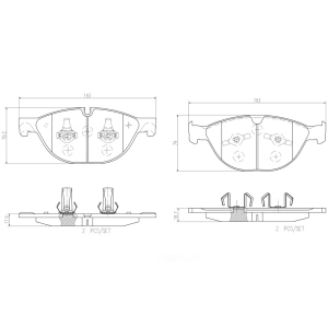 brembo Premium Ceramic Front Disc Brake Pads for 2017 Jaguar XJR - P36025N