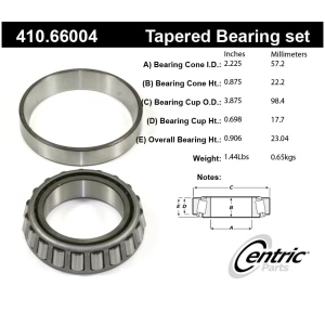 Centric Premium™ Rear Passenger Side Outer Wheel Bearing and Race Set for 1986 Chevrolet P30 - 410.66004