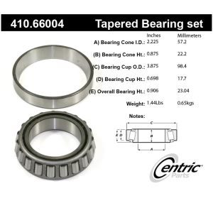 Centric Premium™ Rear Passenger Side Outer Wheel Bearing and Race Set for 1991 GMC P3500 - 410.66004