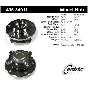 Centric Premium™ Wheel Bearing And Hub Assembly for Mini Cooper Countryman - 405.34011